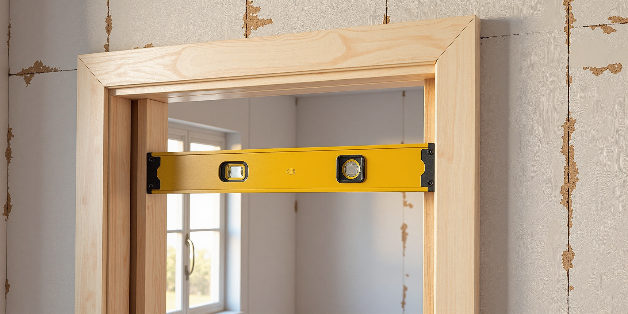 A metal door frame set into a building opening
